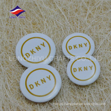 Printed company logo white color souvenir tin pin